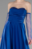 Robe de Soirée Longue Bleu Saxe ABU3604