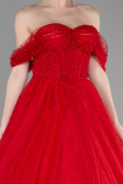 Robe Haute Couture Longue Rouge ABU3599