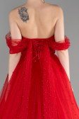 Robe Haute Couture Longue Rouge ABU3599