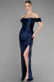 Robe de Soirée Longue Bleu Marine ABU3611