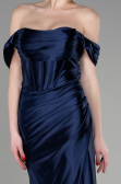 Robe de Soirée Longue Bleu Marine ABU3611