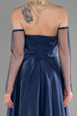 Robe de Soirée Longue Bleu Marine ABU3604