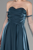 Robe de Soirée Longue Vert Pétrole ABU3604