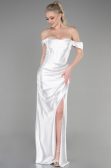 Robe de Soirée Longue Blanc ABU3611