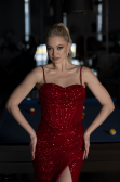 Robe de Soirée Longue Rouge ABU3630