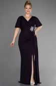 Robe Grande Taille Longue Violet Foncé ABU3645