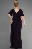 Robe Grande Taille Longue Violet Foncé ABU3645