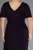 Robe Grande Taille Longue Violet Foncé ABU3645