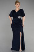 Robe Grande Taille Longue Bleu Marine ABU3645