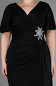 Robe Grande Taille Longue Noir ABU3645