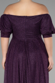 Robe de Soirée Grande Taille Longue Violet Foncé ABU3615