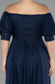 Robe de Soirée Grande Taille Longue Bleu Marine ABU3615