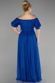 Robe de Soirée Grande Taille Longue Bleu Saxe ABU3615