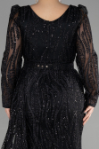 Robe De Fiançailles Grande Taille Longue Noir ABU3562