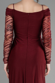 Robe de Soirée Longue Rouge Bordeaux ABU3656