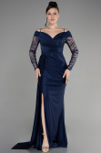 Robe de Soirée Longue Bleu Marine ABU3656