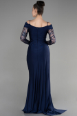 Robe de Soirée Longue Bleu Marine ABU3656