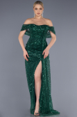 Robe de Soirée Longue Squameuse Émeraude ABU3577