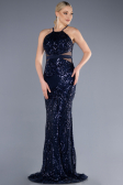 Robe Queue de Poisson Longue Bleu Marine ABU3670