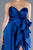 Robe de Soirée Longue Satin Bleu Saxe ABU3674