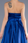 Robe de Soirée Longue Satin Bleu Saxe ABU3674