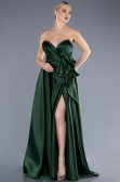 Robe de Soirée Longue Satin Émeraude ABU3674