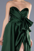 Robe de Soirée Longue Satin Émeraude ABU3674