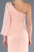 Robe de Soirée Longue Mousseline Saumon ABU3677