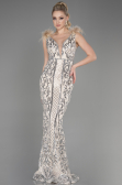 Robe Queue de Poisson Longue Beige ABU3669