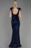 Robe Queue de Poisson Longue Bleu Marine ABU3669