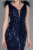 Robe Queue de Poisson Longue Bleu Marine ABU3669