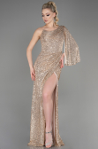 Robe Queue de Poisson Longue Or ABU3667