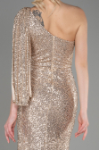Robe Queue de Poisson Longue Or ABU3667