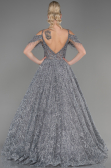 Robe de Soirée Longue Gris ABU3708