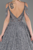 Robe de Soirée Longue Gris ABU3708
