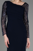 Robe de Soirée Longue Bleu Marine ABU3712