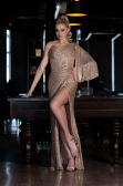 Robe Queue de Poisson Longue Or ABU3667
