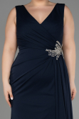 Robe de Soirée Grande Taille Longue Bleu Marine ABU2934