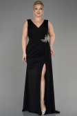 Robe de Soirée Grande Taille Longue Noir ABU2934