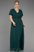 Robe de Soirée Grande Taille Longue Mousseline Émeraude ABU2308