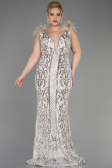 Robe De Fiançailles Grande Taille Longue Squameuse Beige ABU3671