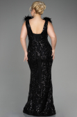 Robe De Fiançailles Grande Taille Longue Squameuse Noir ABU3671