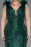 Robe De Fiançailles Grande Taille Longue Squameuse Émeraude ABU3671