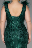 Robe De Fiançailles Grande Taille Longue Squameuse Émeraude ABU3671