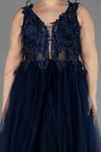 Robe De Fiançailles Grande Taille Longue Bleu Marine ABU3719
