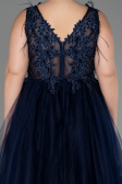 Robe De Fiançailles Grande Taille Longue Bleu Marine ABU3719