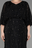 Robe De Fiançailles Grande Taille Longue Noir ABU3732