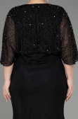 Robe De Fiançailles Grande Taille Longue Noir ABU3732