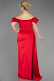 Robe de Soirée Grande Taille Longue Satin Rouge ABU1626