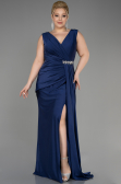 Robe Grande Taille Longue Bleu Marine ABU3737